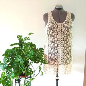 Solitaire Swim Crochet Beach Coverup, Size L
